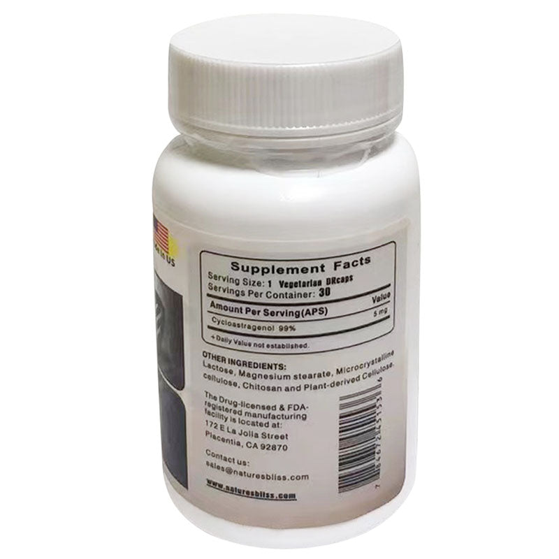 Cicloastragenol de superabsorción y protección contra el ácido estomacal 99%, fabricado en EE. UU., 30 cápsulas